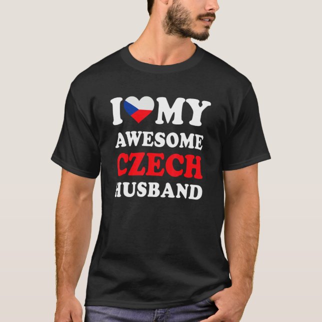 Camiseta I love My Awesome Czech Husband Funny (Anverso)