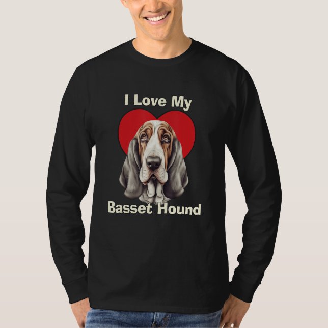 Camiseta I Love My Basset Hound Puppy Dog (Anverso)