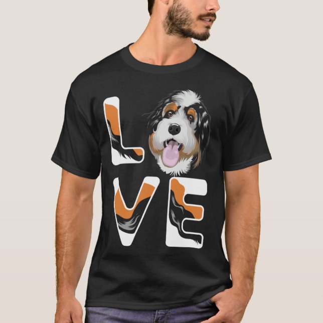 Camiseta I Love My Bernedoodle  Cute Bernedoodle (Anverso)