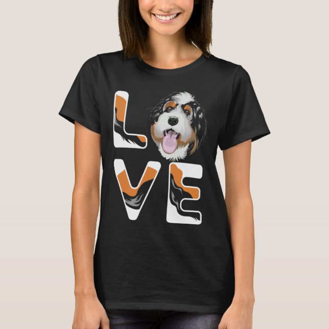 Camiseta I Love My Bernedoodle  Cute Bernedoodle (Anverso)