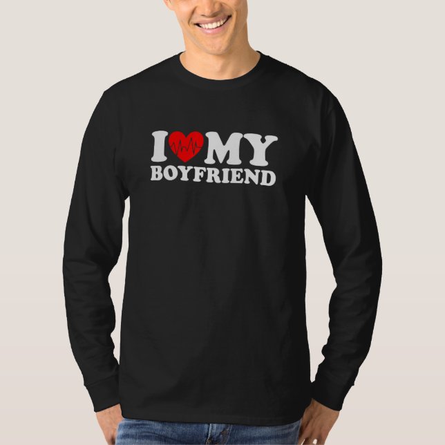 Camiseta I Love My Boyfriend  I Heart My Boyfriend  BF (Anverso)