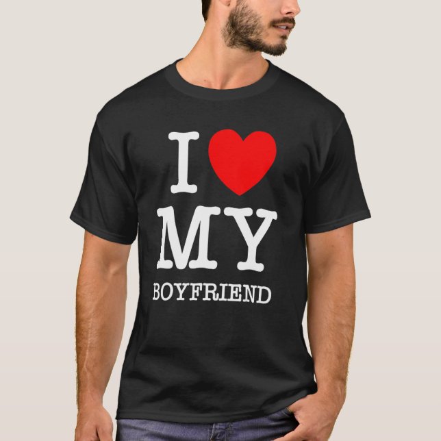 Camiseta I Love My Boyfriend I Heart My Girlfriend GF Valen (Anverso)