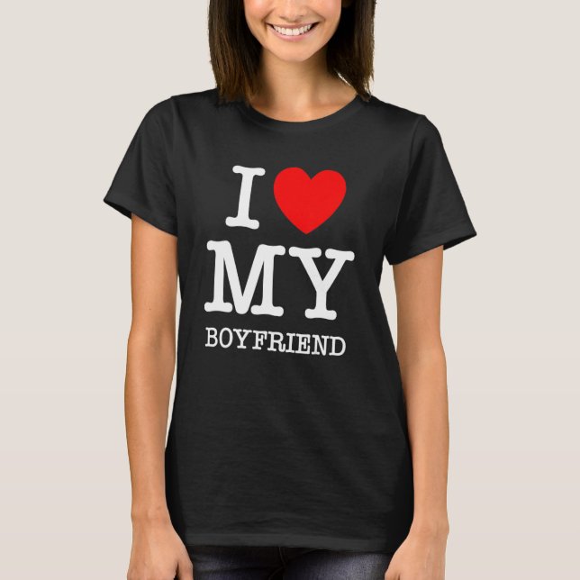 Camiseta I Love My Boyfriend I Heart My Girlfriend GF Valen (Anverso)