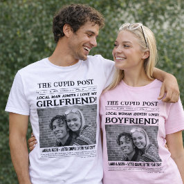 Camiseta I LOVE MY BOYFRIEND Shirt, Fun Custom Newspaper
