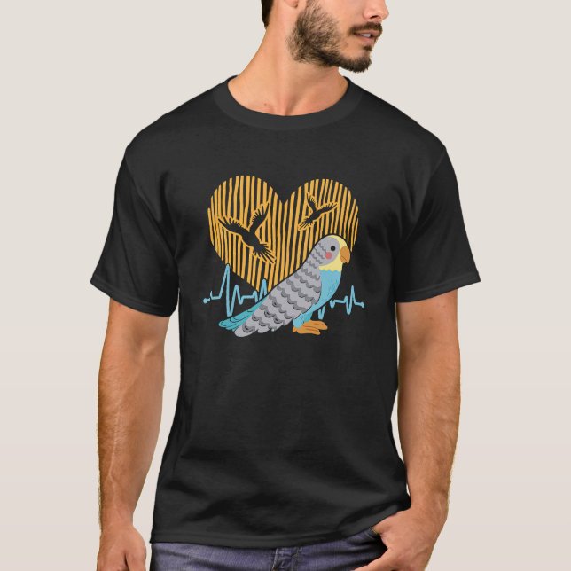 Camiseta I Love My budgie cute parrot budgie (Anverso)