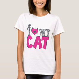 Camiseta I Love My Cat – Cute Pet Lover Design