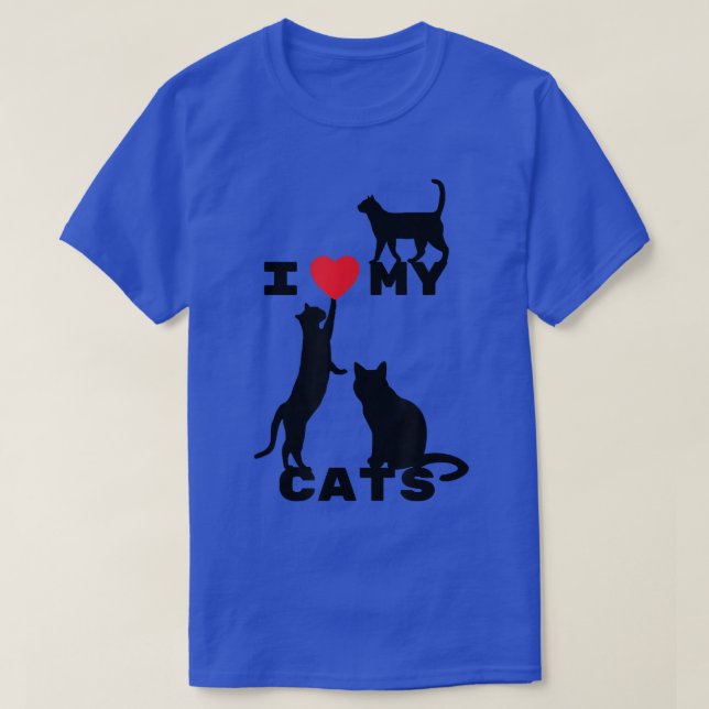 Camiseta I love my cats!  (Diseño del anverso)