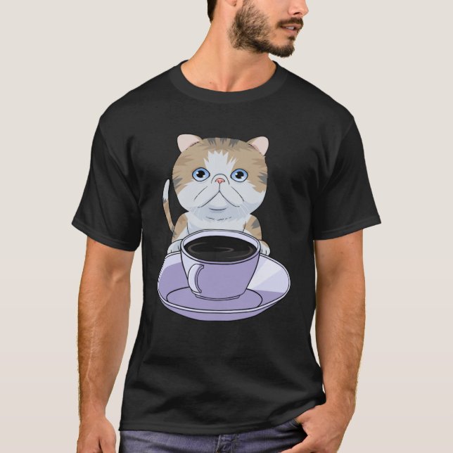 Camiseta I Love My Coffee and Exotic Shorthair Cat (Anverso)
