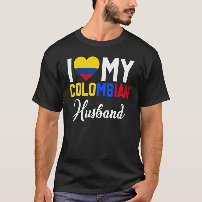Camiseta I Love My Colombian Husband Canada Flag Married Co (Anverso)