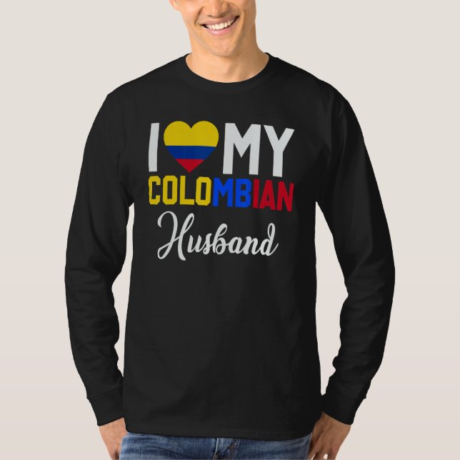 Camiseta I Love My Colombian Husband Canada Flag Married Co (Anverso)
