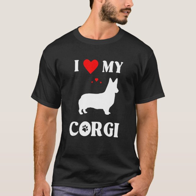 Camiseta I Love My Corgi Cute Dog  Design (Anverso)