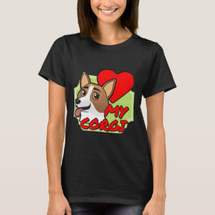 Camiseta I Love My Corgi My Heart