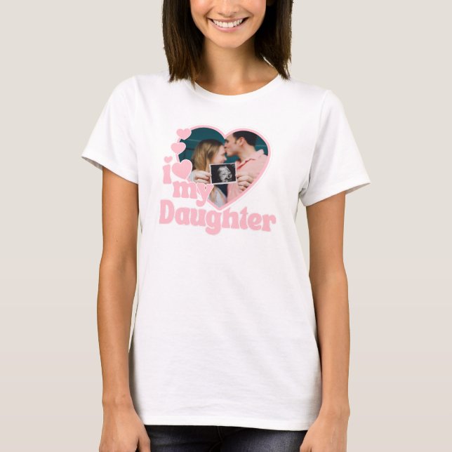 Camiseta I Love My Daughter Heart Photo (Anverso)