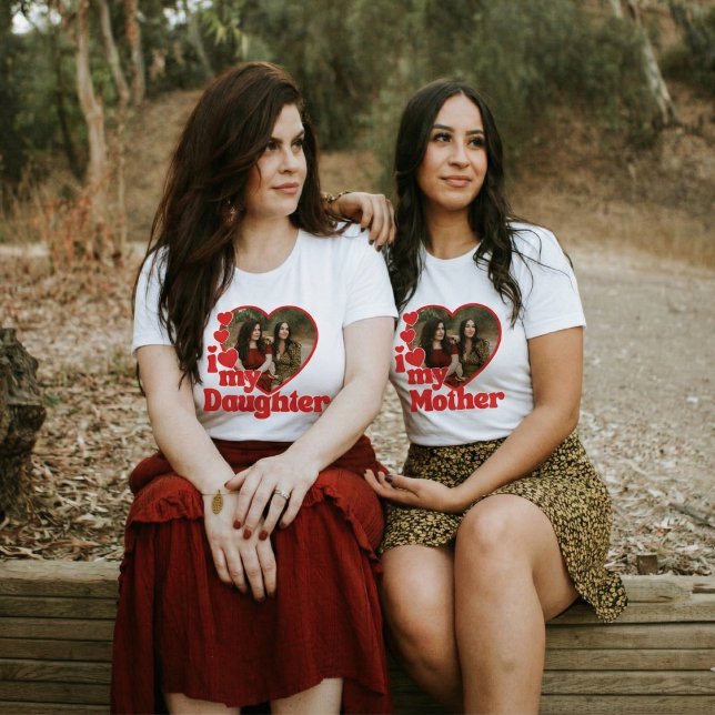 Camiseta I Love My Daughter Red Heart Photo (Subido por el creador)