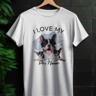 Camiseta I Love My Dog Custom Photo Pet Cat Personalized 