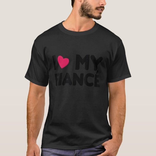 Camiseta I Love My Fiancé I Heart My Fiancé  Family (Anverso)