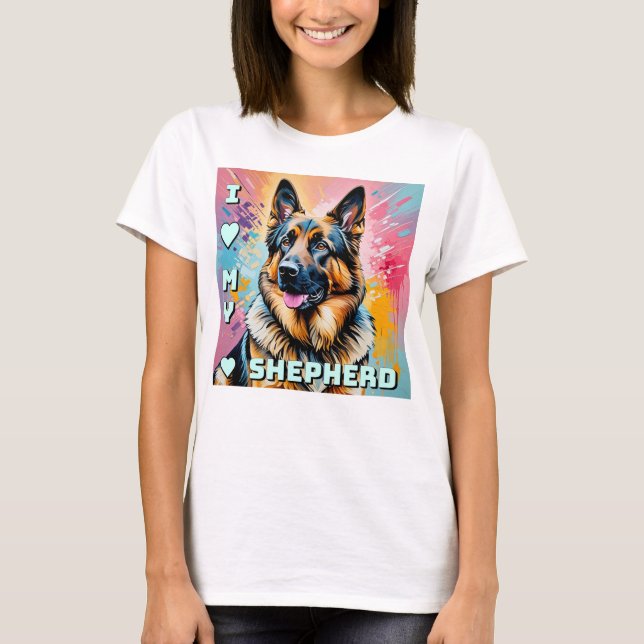 Camiseta I love my German Shepherd (Anverso)