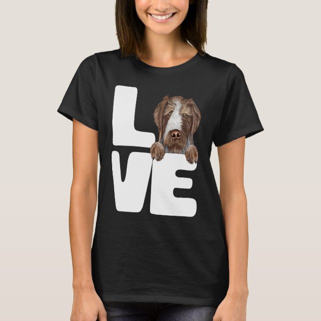Camiseta I Love My German Wirehaired Pointer Dog (Anverso)