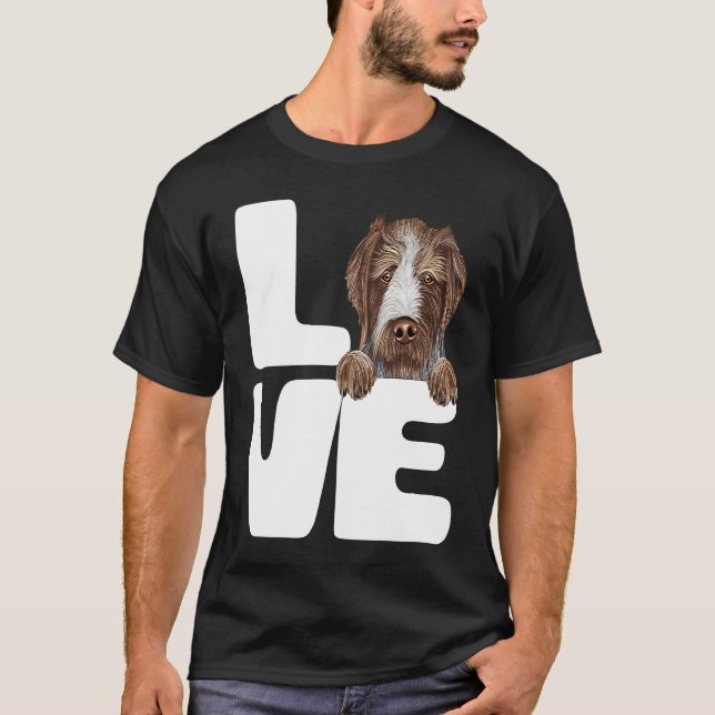 Camiseta I Love My German Wirehaired Pointer Dog (Anverso)