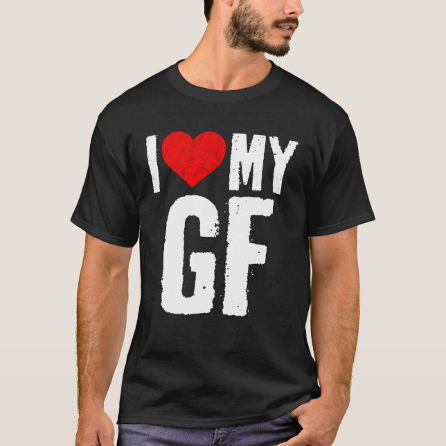 Camiseta I Love My GF  I Heart My Girlfriend  GF (Anverso)