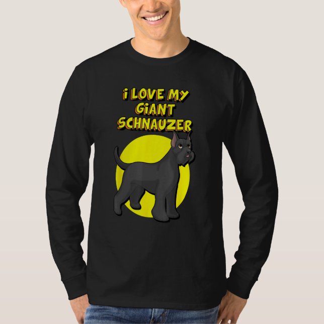 Camiseta I Love My Giant Schnauzer Cropped Ears (Anverso)
