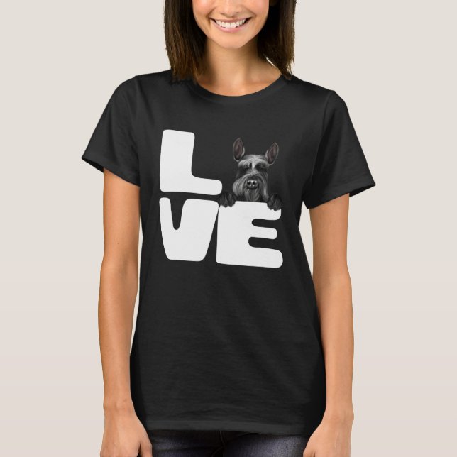 Camiseta I Love My Giant Schnauzer Dog (Anverso)