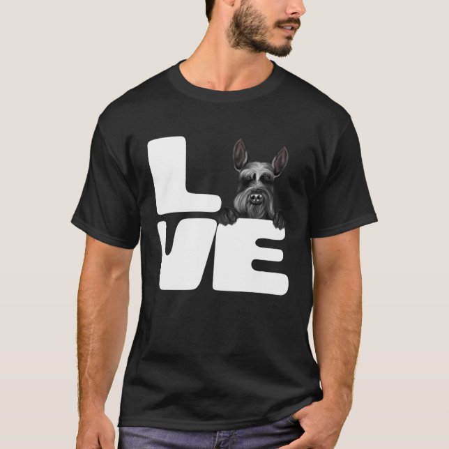 Camiseta I Love My Giant Schnauzer Dog (Anverso)