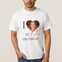 Camiseta  I Love My Girlfriend Custom Heart Your Photo