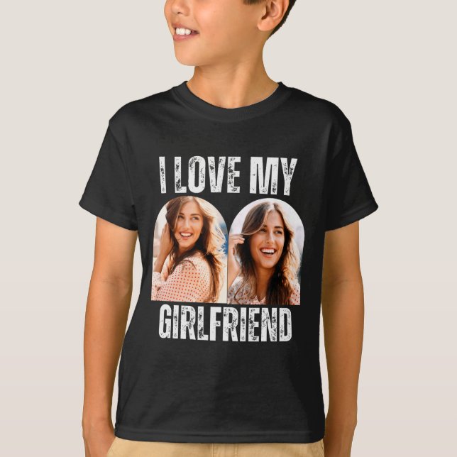 Camiseta I Love My Girlfriend Photo Funny Boyfriend Gift  (Anverso)