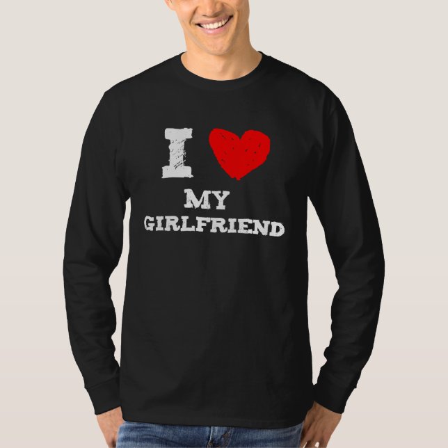 Camiseta I love my girlfriend red heart girlfriend (Anverso)
