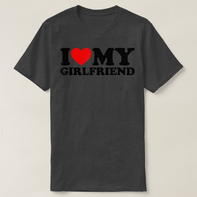 Camiseta I Love My Girlfriend Shirt I Heart My Girlfriend S (Diseño del anverso)