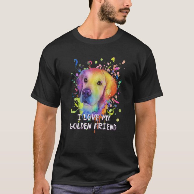 Camiseta I Love My Golden Friend Golden Retriever Humor  1 (Anverso)
