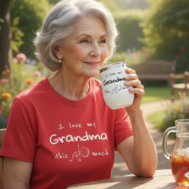 Camiseta I Love my Grandma Typography Named Graphic