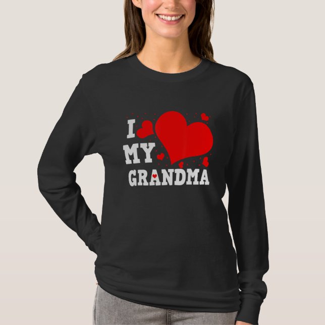 Camiseta I Love My Grandma Valentines Day Family Matching G (Anverso)