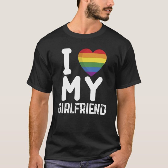 Camiseta I Love My Hot Girlfriend I Love My Girlfriend Colo (Anverso)
