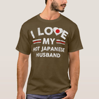 Camiseta I Love My Hot Japanese Husband T shirt Flag Graphi