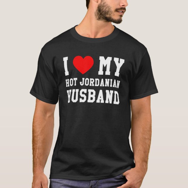 Camiseta I Love My Hot Jordanian Husband Red Heart (Anverso)