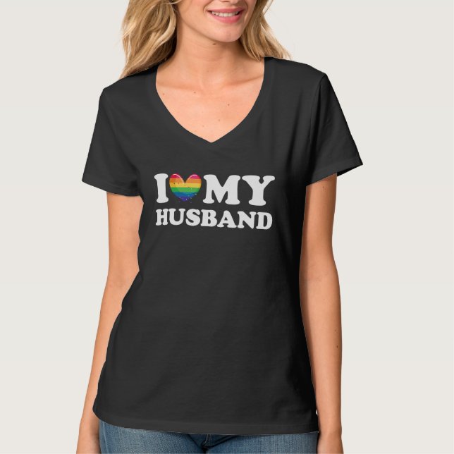 Camiseta I Love My Husband LGBTQ Gay Valentines Day 3 (Anverso)