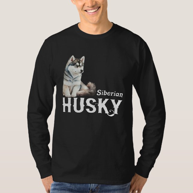 Camiseta I Love My Husky Cute Sled Dog Siberian Husky (Anverso)