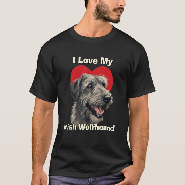 Camiseta I Love My Irish Wolfhound Puppy Dog (Anverso)
