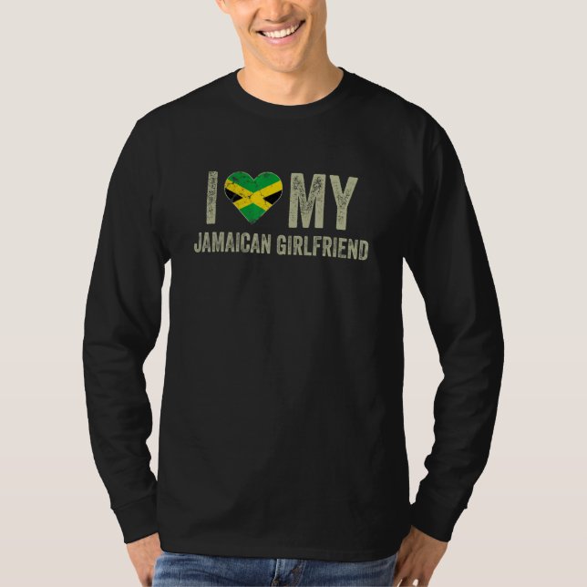 Camiseta I Love My Jamaican Girlfriend Jamaica Flag  Boyfri (Anverso)
