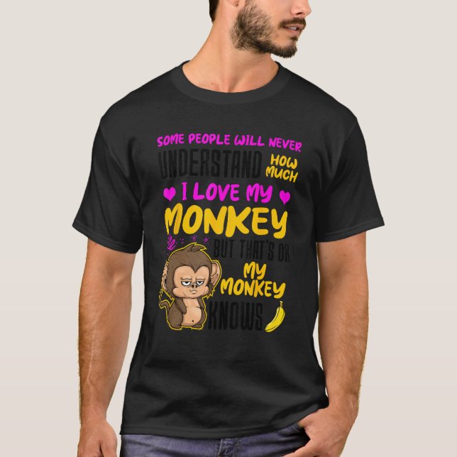 Camiseta I Love My Monkey Animal Monkey (Anverso)