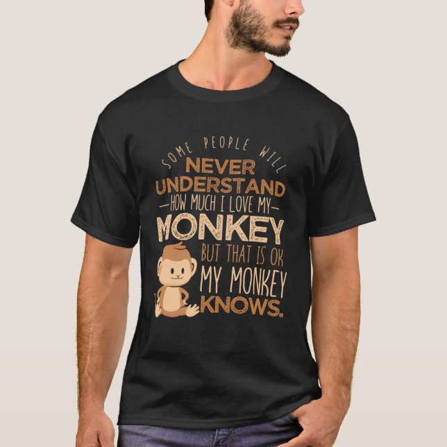 Camiseta I Love My Monkey Animal Monkey (Anverso)