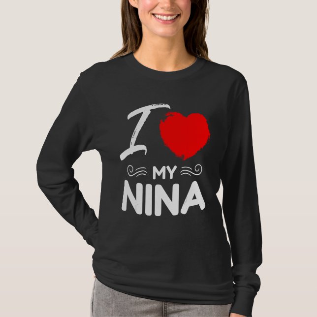 Camiseta I Love My Nina Cute Mother Grandma Matching Family (Anverso)