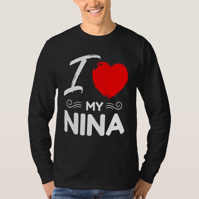 Camiseta I Love My Nina Cute Mother Grandma Matching Family (Anverso)