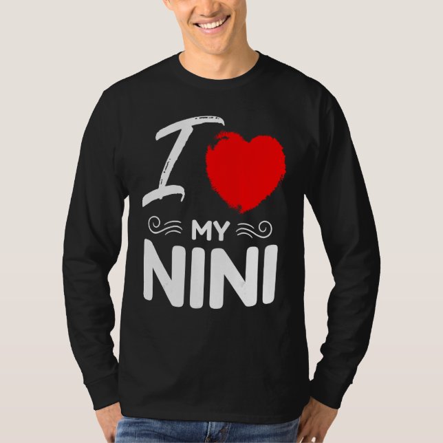 Camiseta I Love My Nini Cute Mother Grandma Matching Family (Anverso)