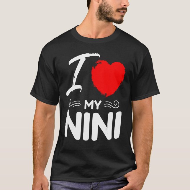 Camiseta I Love My Nini Cute Mother Grandma Matching Family (Anverso)