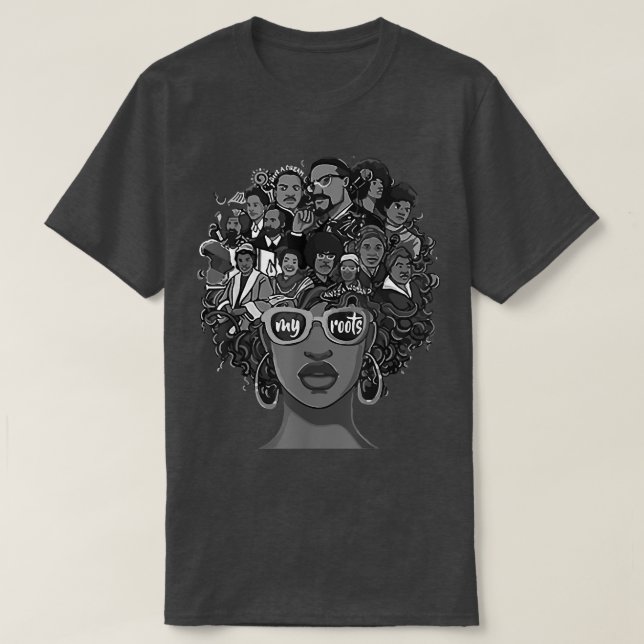 Camiseta I Love My Roots Back Powerful Black History Month  (Diseño del anverso)