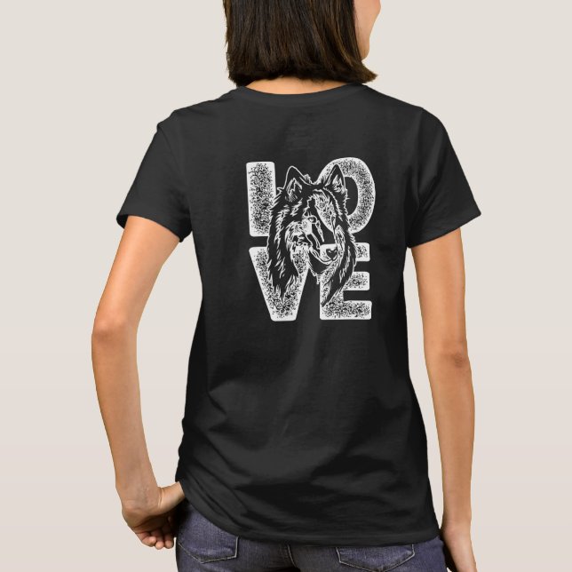 Camiseta I Love My Rough Collie Theme Design (Reverso)