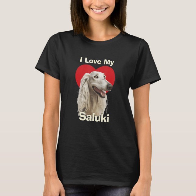 Camiseta I Love My Saluki Puppy Dog (Anverso)